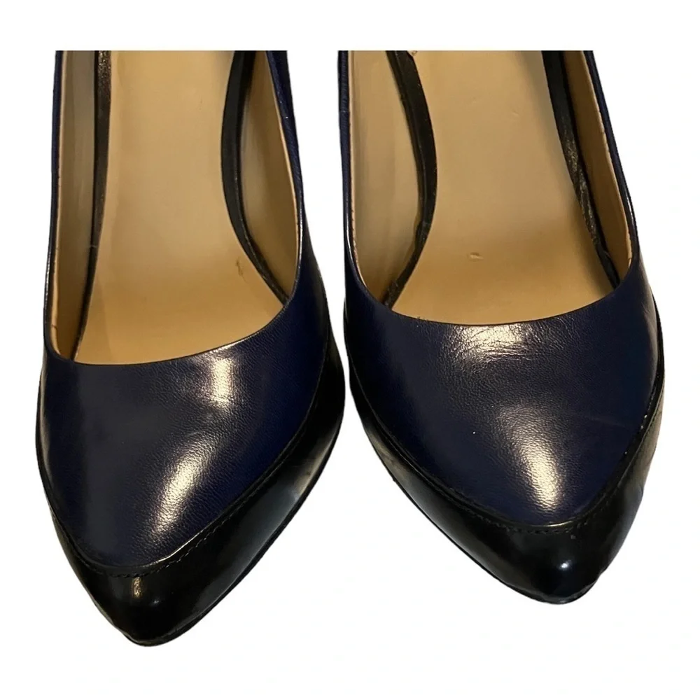 Ann Taylor Two-Tone Pumps Dark Blue Black Pointed Toe 6.5 - Picture 7 of 10